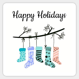 Happy Holidays Stockings Sticker